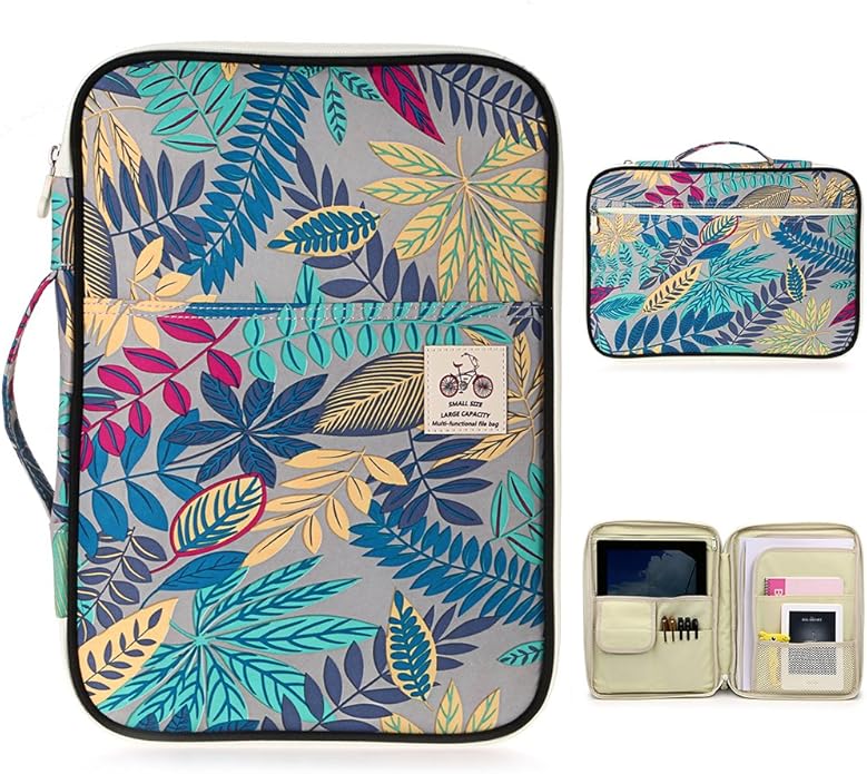 BTSKY New Multi-functional A4 Document Bags Portfolio Organizer-Travel Pouch Zippered Case for Ipads, Notebooks,Documents