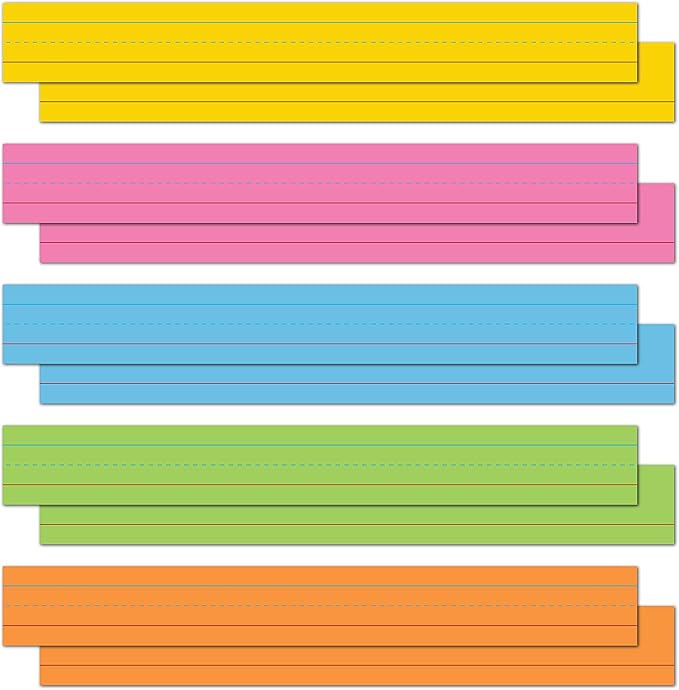 Astrobrights Colored Sentence Strips, 3" x 24", 65 lb/176 gsm, 5-Color Assortment, 100 Count (91992)
