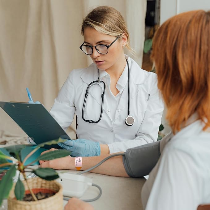 100pcs Vinyl Wristbands Hospital Identification Bands,Waterproof Adjustable Medical Wristband,Disposable Snap Wristband for Hospital (Orange)