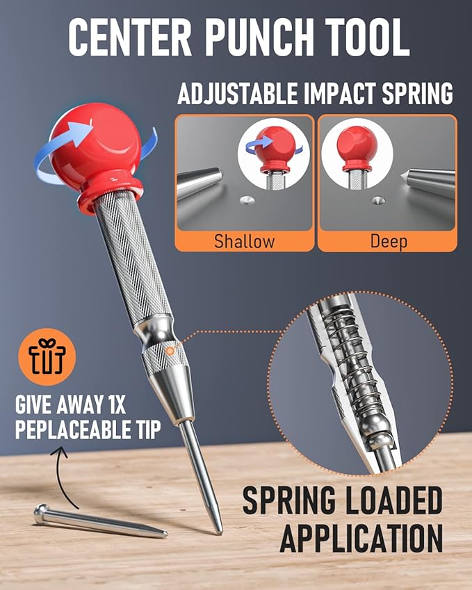 Nicpro 10 Pack Carpenter Pencils Mechanical, Construction Pencils with 21 Refill, Automatic Center Punch and Carbide Scribe Tool, Mechanical Pencil for Woodworking, Best Carpenters Marking Tool