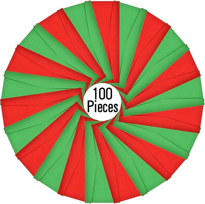 100 Pieces Number 10 Envelopes Gift Card Envelopes with 200 Pieces Christmas Kraft Snowflake Stickers Valentine's Day Stickers for Festive Letters Holiday Mail Gift Supplies (Classic Style)