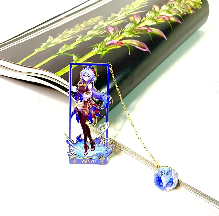 Metal Bookmarks - Genshin Impact Ganyu Bookmarks with 3D Display Box - Perfect Birthday Gifts for Book Lovers
