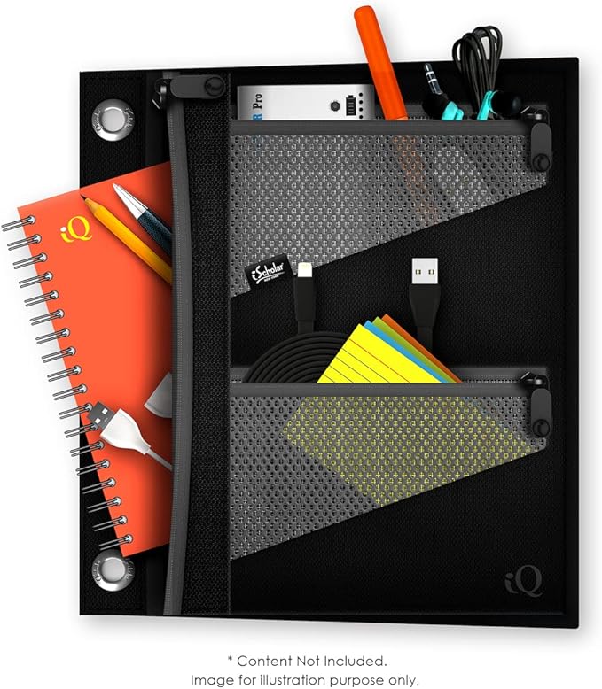 iScholar Jumbo Expandable Pencil Pouch, 3 Pockets, Color Will Vary (55035)