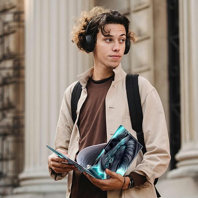 Wolf PU Leather Padfolio Clipboard Notepad with Pen Loop and Elastic Strap Interview/Resume Document Organizer for Business School Office