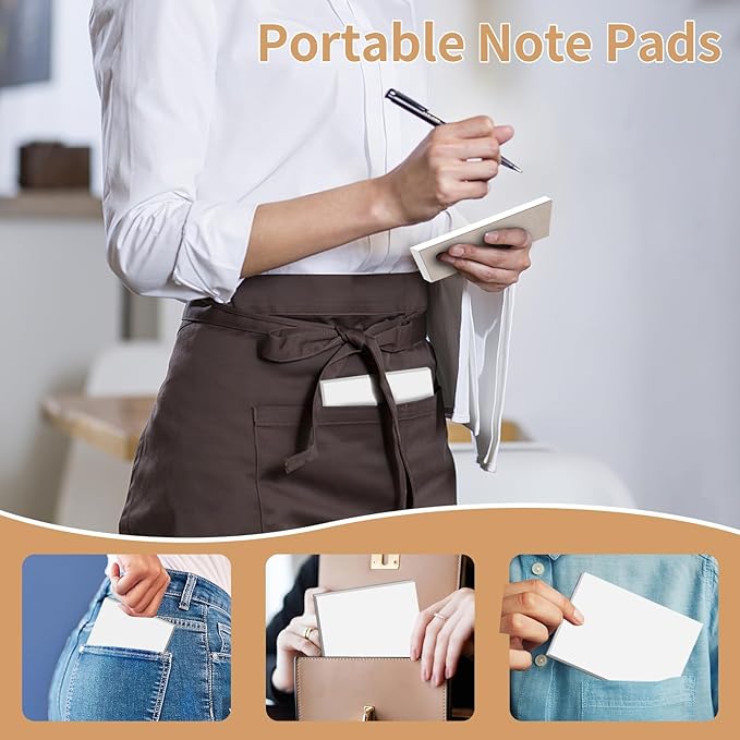 Note Pads 4x6 Inch, 12 Pack Blank Scratch Pads for Writing, 50 Sheets Per Memo Pad for Jotting Down Quick Notes, White Pad of Paper for Grocery Shopping Lists, Tear off Notepad, Small Server Notebook