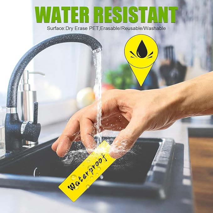 Dry Erase Magnetic Labels (1x3,Pack of 60),Write On Magnets Sticker,Waterproof/Reusable for Classroom&Office&Cabinet&whiteboard&Fridge&More (Blue)