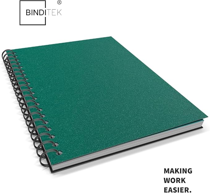 Binditek 25 Pack 12 Mil Sand-Textured Polycover - Plastic Binding Cover for Business Reports and Proposals - Lightly Textured Sand Finish - Square Corners, Un-Punched, Green, Office Supplies