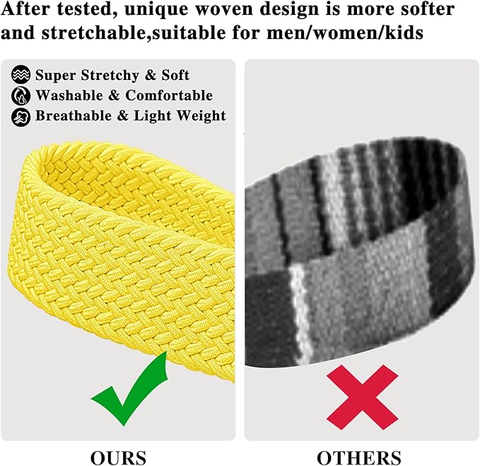 Fishent Stretchy Wristlet Keychain,Braided Cute Wrist Lanyards for Keys, Key Chain Holder for Women Men, Wrist Strap Keychain for Car Keys Phone Camera Wallet ID Badges Card (Yellow)