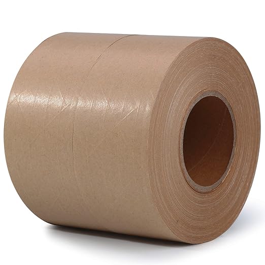LLPT Kraft Paper Gummed Tape 1.89” x 66 Yards 2 Pack Reinforced Fiberglass Water Activated Kraft Tape Brown Packing Tape Heavy Duty for Mailing Shipping Sealing Boxes (PGB4860R02)