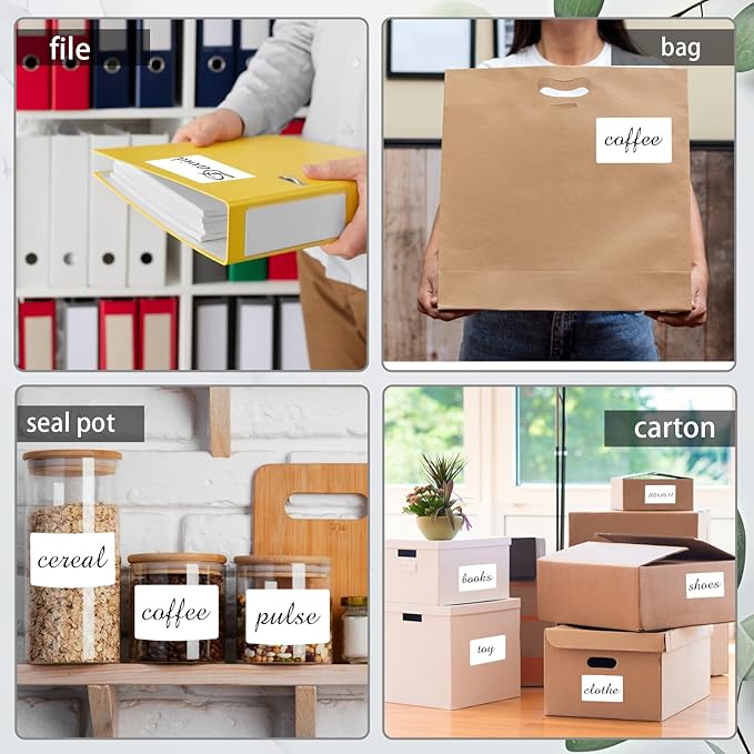 Name Tag Stickers,3.5" x 2.25" White Labels,Waterproof/Oil/Tear Resistant/Ink Won't Smudge (260pcs,1 Roll)