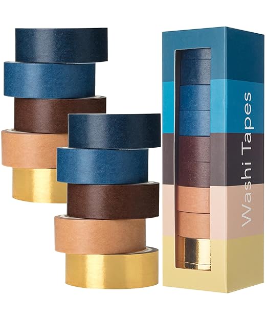 Mr. Pen- Washi Tape Set, 10 Rolls, Terra Nova Palette, Decorative Tape, Washi Tapes, Scrapbook Tape, Scrapbook Washi Tape for Journaling, Craft Tape, Washy Tape, Washy-Tape, Cute Washi Tape