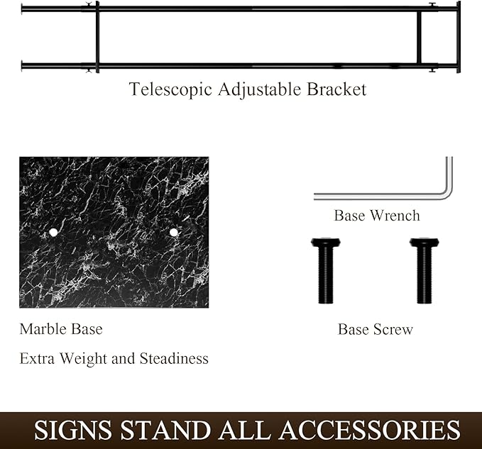 Pedestal Poster Sign Stand, Display Stand Sign Holder for Adjustable Height Up to 79 Inch, Heavy Duty Banner Double-Sided Sign Stand with Marble Base, Fit Wedding, Restaurant or Business