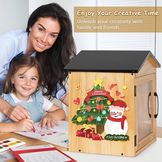 Outdoor Library Box Literature Exchange Box Outdoor Book Storage Little Wood Cabinet for DIY, Neighborhoods Community and Schools Sharing Books, Literature and Newspapers (13x11x16 Inch)