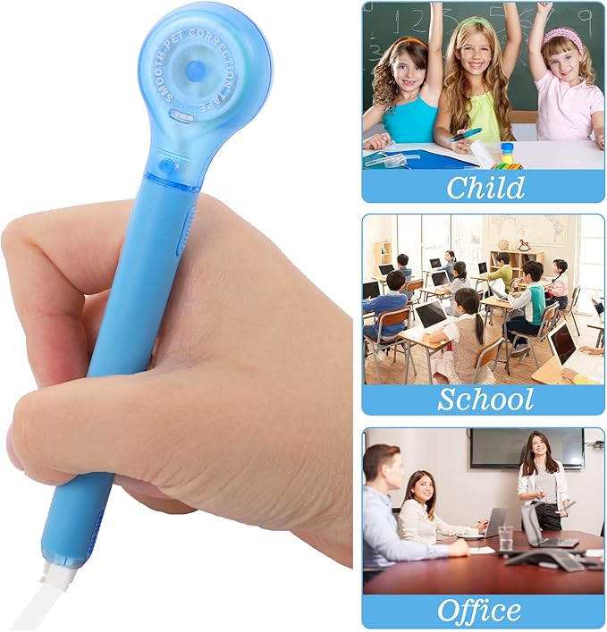 BESARME 12 Pieces White Out Tape Pen, Cute Whiteout Correction Tape Pen Colorful Correction Tape Correction Writing Tape for Note School Office Supplies, 1/5 X 236 Inch