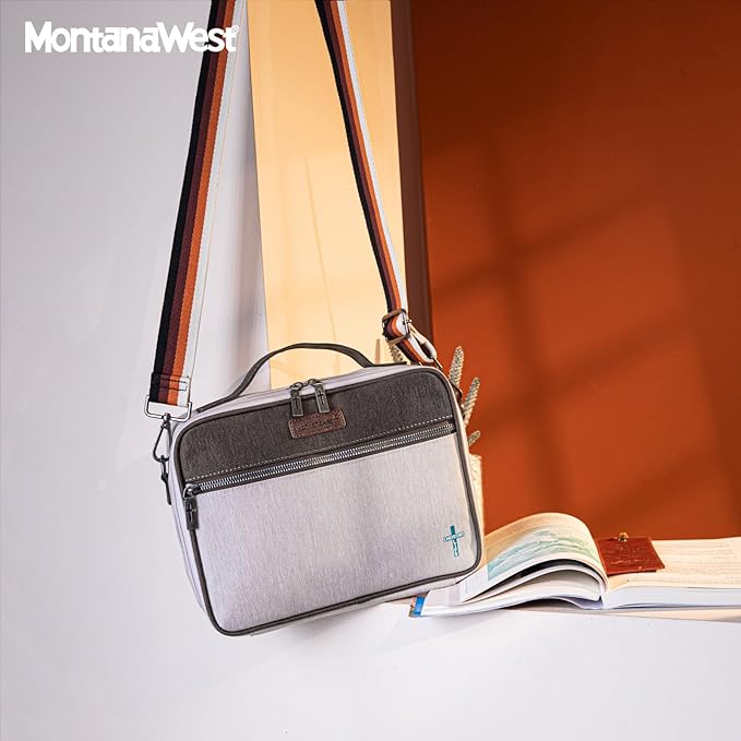 Montana West Bible Covers for Women Bible Cases with Leather Bookmark Protective Crossbody Carrying Book Case for Church Travel Gift