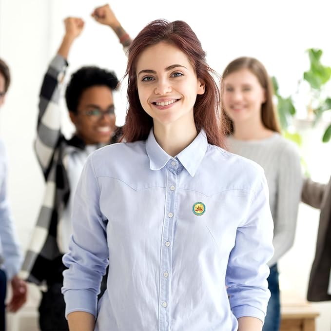 Lyrow 50 Pcs Outstanding Employee of The Month Lapel Pin Excellence Plated Enamel Reward Pin Team Gifts for Employees (Stylish Color)