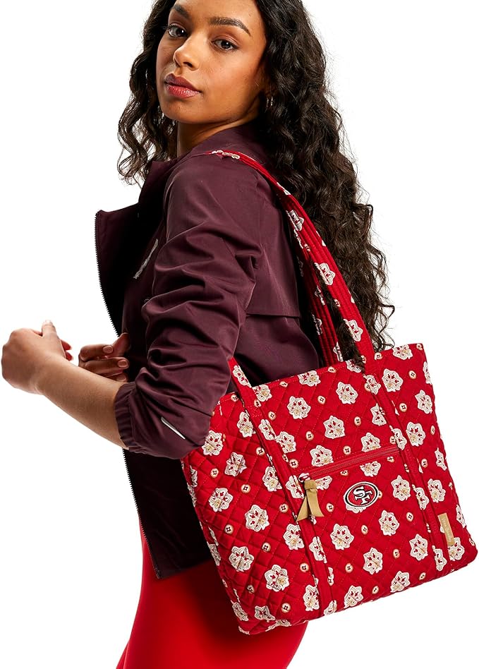 Vera Bradley Women's Cotton NFL Small Vera Tote Bag (Multiple Teams Available)