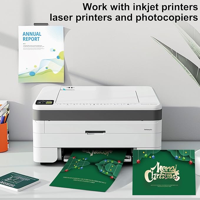 Cardstock 8.5" x 11 "，30 Sheets Cardstock Paper 85 lb/230 gsm,Green Card Stock for Printer,Drawing,Gift tags,Invitations, Cards etc (Christmas green, 30 Sheets)