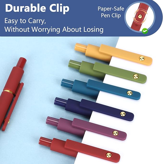 FIOVER 12Pcs Gel Pens, Fine Point Smooth Writing Black Gel Ink Pens for Journaling Note Taking, Cute Aesthetic Office School Supplies Gifts for Women(12PCS Black Ink)