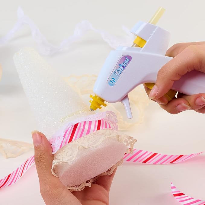 AdTech Cool Tool Kit with Low-Temp Glue Gun, White - Kid-Friendly, Safe for Crafting & Projects, Lightweight & Portable for Group Events