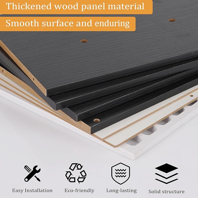 Echaprey Cell Phone Holder Classroom Pocket Chart Wooden Cell Phone Storage Cabinet with Lock 33 Slots Desktop Cell Phone Holder for Classroom Office (33 Slots Black)