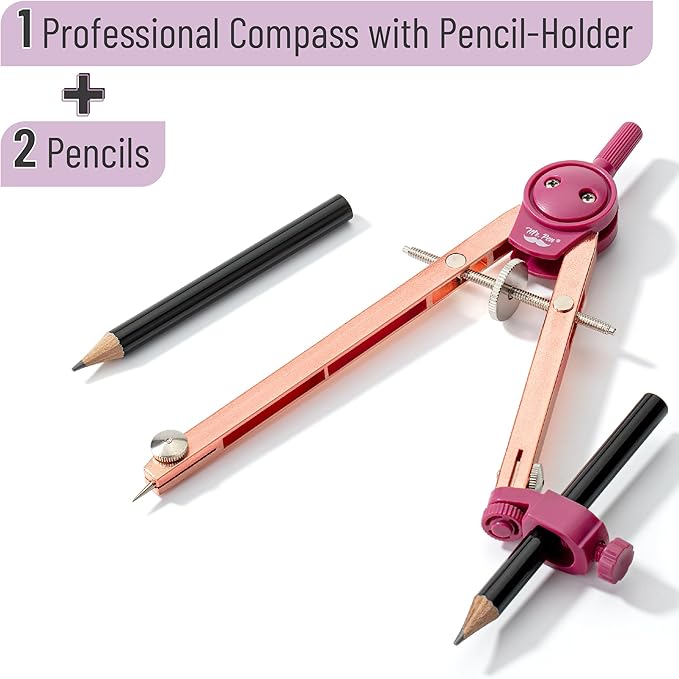 Mr. Pen- Compass for Geometry, Rose Gold, Compass with Pencil, Drawing Compass Drawing Tool, Math Compass, Drafting Tools, Drawing Tools, Geometry Compass, Circle Drawing Tool, Geometry Set