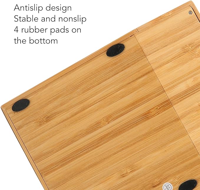 Zopsc Bamboo Calculator, Wooden Solar Calculators with 12 Bit Digital LCD Screen, Basic Standard Function Desk Calculators with 29 Big Buttons for Office Home School Store