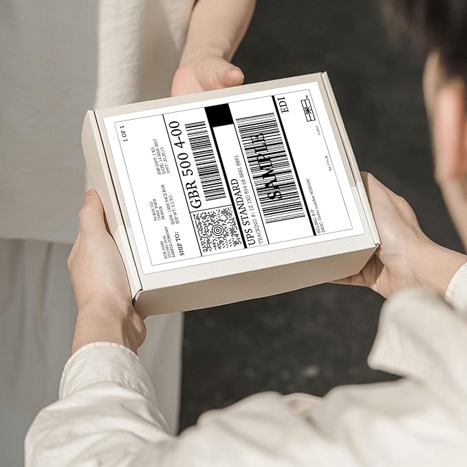 100 Labels 8.5"x11" Full Sheet Shipping Labels for Laser & Inkjet Printers, 8 1/2x11 Matte White 1 Per Sheet Full Page Mailing Label Sheets for Copier Printer, Full Size Labels