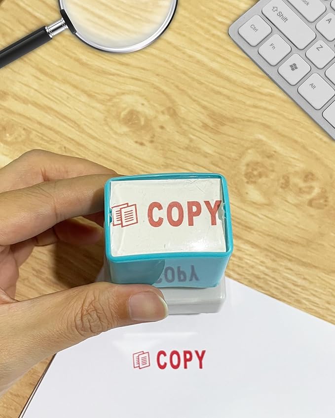 WAFJAMF Copy Stamp–Pre-Inked Office Stamp Copy Self Inking Rubber Stamp Red Ink-Medium