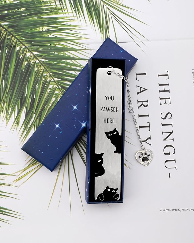 Black Cat Bookmark Gifts for Women, Book Markers for Reading Women Teens, Cat Bookmark Box Gifts for Cat Lovers, Cat Lover Female Friends Birthday Gifts Book Club Reading Gifts 03