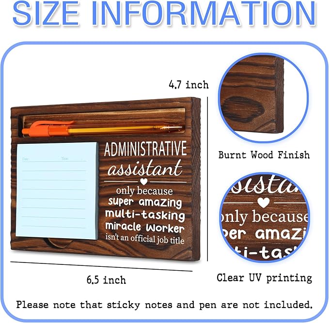 Administrative Assistant Gifts for Women Men, Funny Gift Admin Assistant Idea, Thank You Gifts for Admin Assistant, Administrative Assistant Day Gifts Office Self-Stick Note Pad Holders SD131