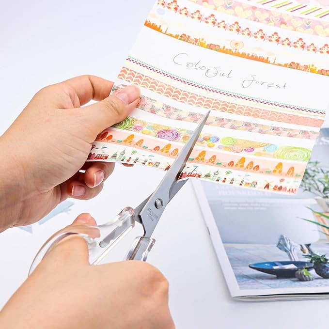 Acrylic Scissors Silver Scissors 6.5" Clear Scissors Metal Blades Office Cutting Shears for Craft Supplies Desk Accessories