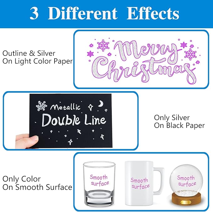 Muchcute Shimmer Markers Outline Glitter Gel Pens: 36 Stocking Stuffers Tween Teen Girl Gifts Trendy Stuff Cute Things Arts Crafts Supplies Kids Ages 4 5 6 7 8 9 10 12 14 16 18 Year Old Present Ideas