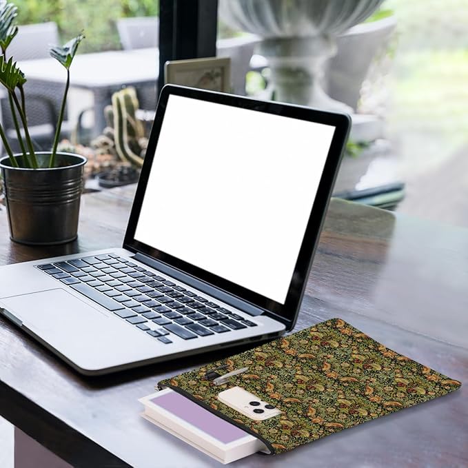 Vintage Flower Bird Book Sleeve Book Lovers Gifts Autumn Style Waterproof Book Cover Book Accessories Book Covers for Paperbacks Book Pouch Book Protector with Front Pocket for Women Girls Readers