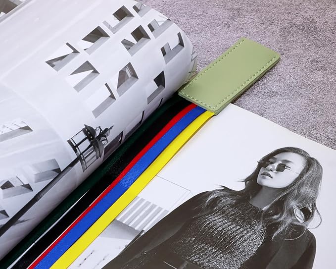 Bible Ribbon Bookmark Artificial Leather Multiple Page Marker with 5 Color Ribbons for Book Lover Reader Teacher Student Christmas Gift (Mint Green)