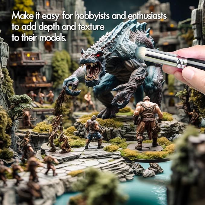 Miniature Paint Brushes with Domed Dry Brush Set for Miniature Painting, Fuumuui 14Pcs Miniature Model Paint Brush Set Dry Brush Miniatures for Warhammer 40k, Vallejo Paint, Citadel Paint