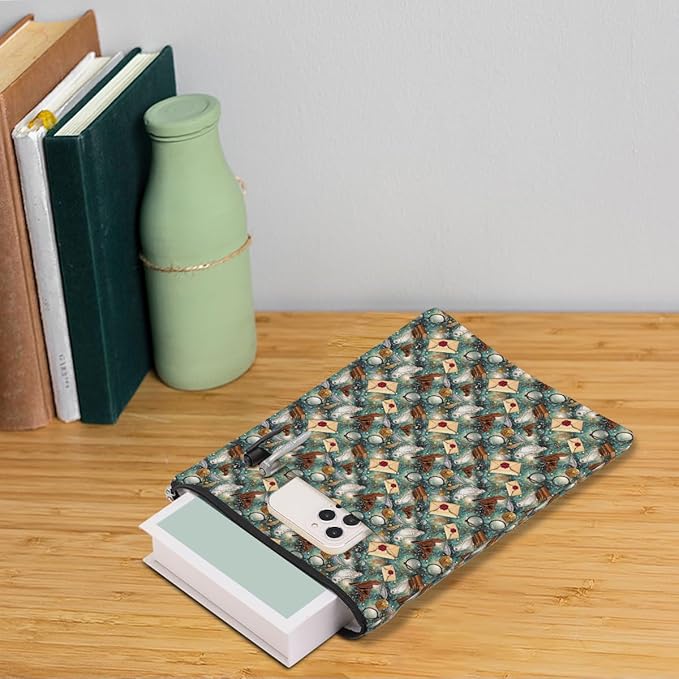 Magic Stuff Magic Owl Book Sleeve Book Cover Book Lovers Gifts Book Club Gifts Wizard Book Protector Book Gifts for Readers Women Magic Movie Fans Bibliophile Bookworm Aunt Graduation Birthday Gifts