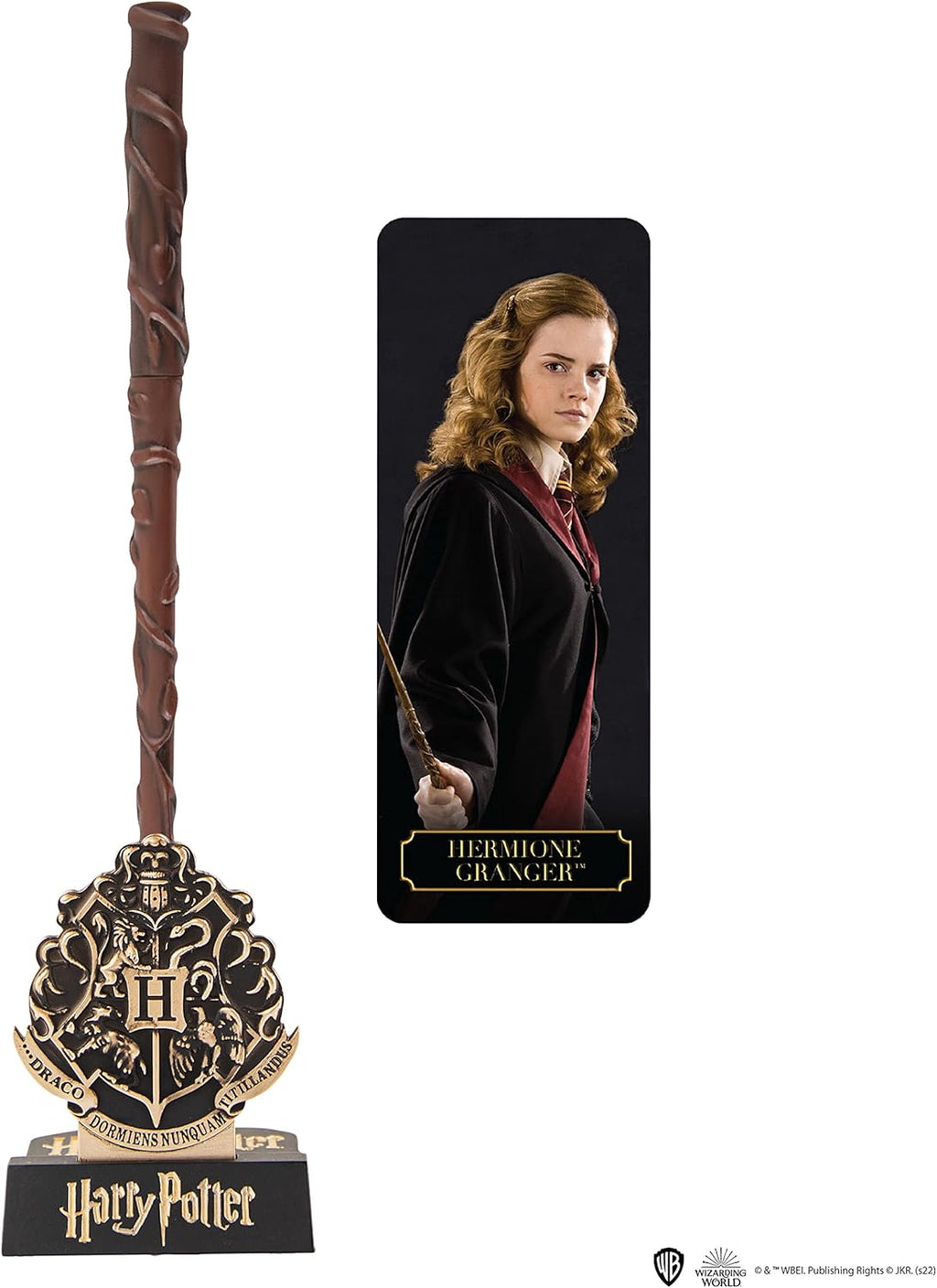 Cinereplicas Harry Potter - Hermione Granger Wand Pen with Stand & Lenticular Bookmark - Official License