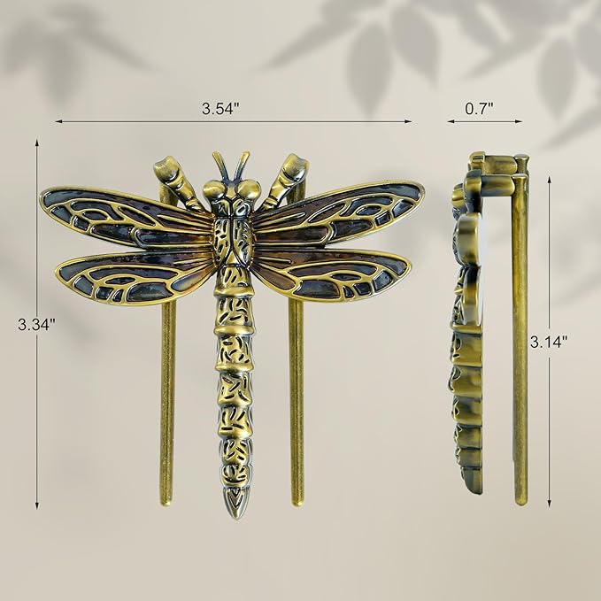 LOVME Metal Book Clips, Page Holder Journal Clips to Hold Journal Open While Reading and Free Your Hands, Metal Bookmark, Vintage Gifts for Book Lovers, Readers, Writers, Dragonfly Design