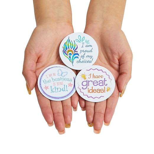 Really Good Stuff Confidence Chips – 100 Empowering, Motivational, Positive Affirmations – Encourage Positive Feelings– Social-Emotional Learning – SEL for The Home and Classroom