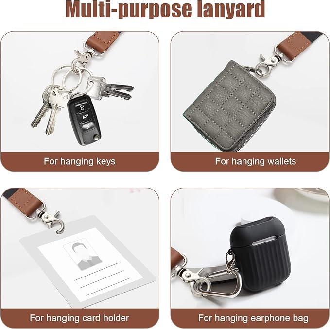 XCHIN Lanyards for Keys, Black Keychain Long Lanyard for Women Men, Cute Neck Lanyard for ID Badges Wallet