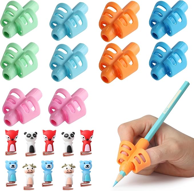 Mr. Pen- Pencil Grips for Kids Handwriting, 20 PCS (10 Finger Grips+10 Clips), Pencil Grips, Pencil Grips for Kids, Pencil Holder For Kids, Pencil Grippers, Finger Grips For Pencils, Pen Grip