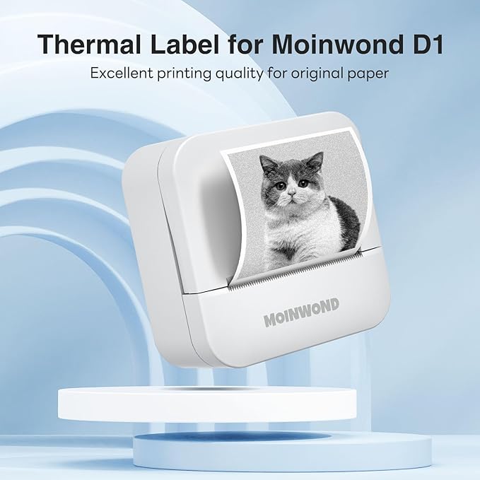 Thermal Paper Non-Adhesive Sticker Paper for Mini Thermal Pocket Printer, Black on White 57 x 25mm, 3-Rolls for Notes Texts Journal Photo and Notebuddy