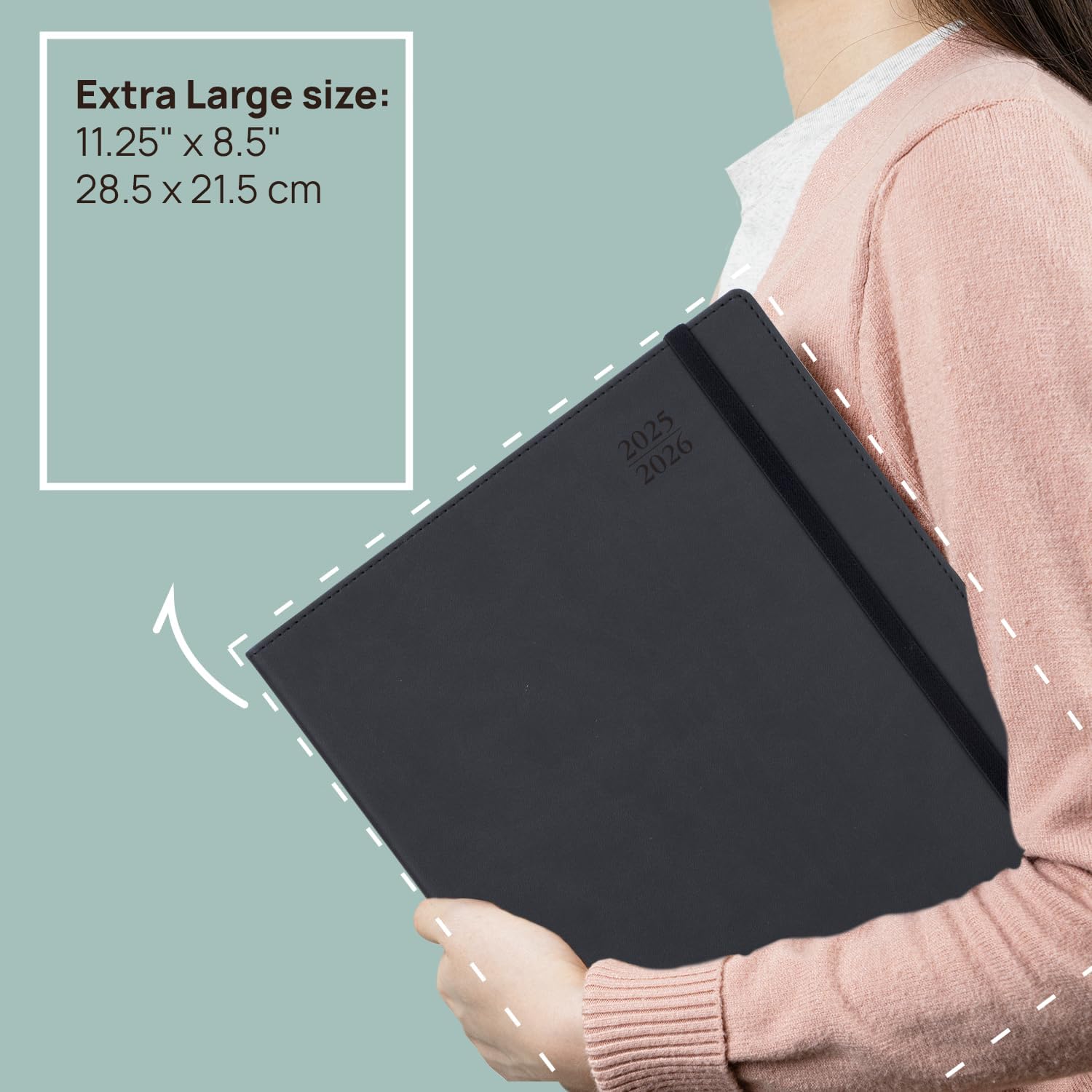 POPRUN Academic Planner 2025-2026, 8.5'' x 11.25'', Quarter-Hourly Appointment Book (July 2025-June 2026) with PU Leather Soft Cover, Dual Pockets, Monthly Tabs, 100GSM Thick Paper - Claret