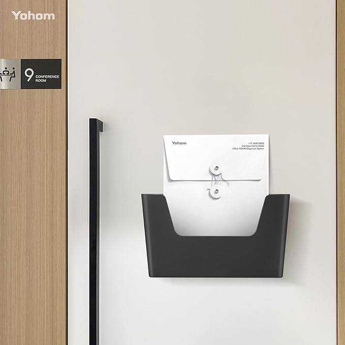 YOHOM No Drilling File Holders (Matte Black 3)