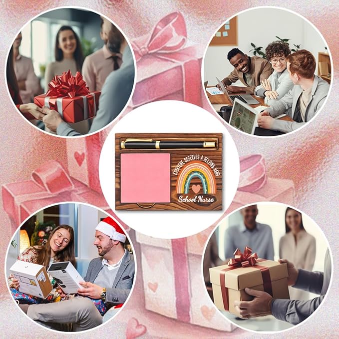 School Nurse Sticky Note Holder, School Nurse Appreciation Gifts, Thank You Gifts for School Nurse, School Nurse Office Decor Self-Stick Note Pad Holders YB374