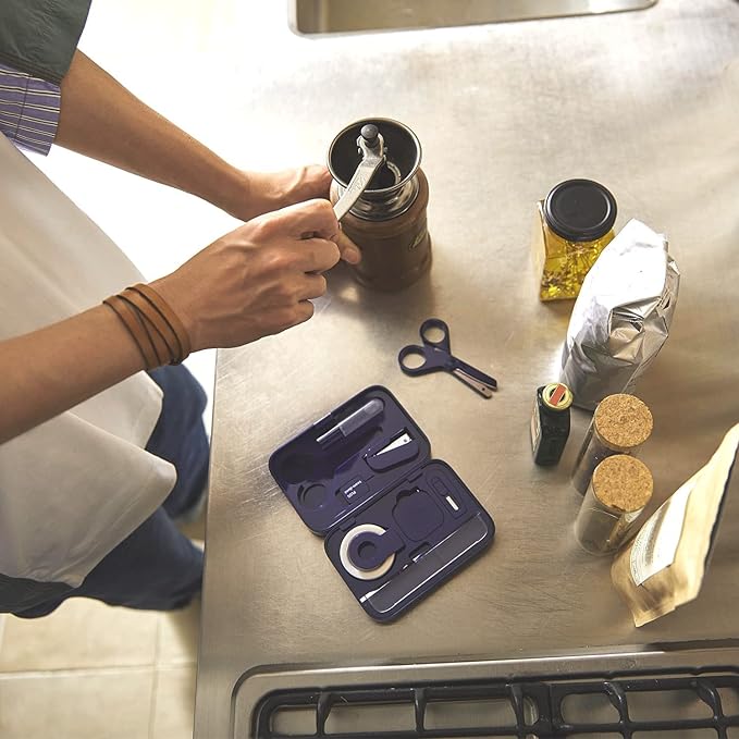 Plus Stationery Kit Navy (Scissors, stapler, tape, liquid glue, cutter, ruler, tape measure, pin for SIM card replacement) TD-001 30-212 With Original Stylus Ballpoint Touch Pen