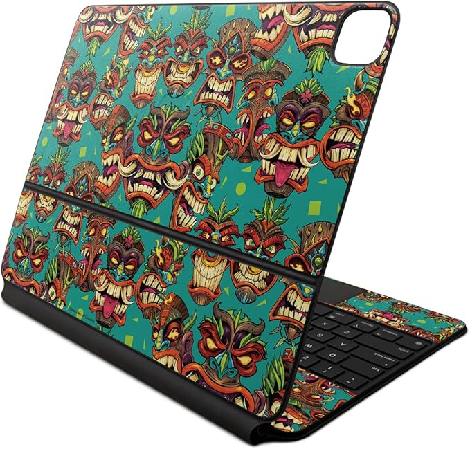 Skin Compatible with Apple Magic Keyboard for iPad Air 13-inch (M2) 2024 - Crazy Tikis - Premium 3M Vinyl Protective Wrap Decal Cover - Easy to Apply | Crafted in The USA by MightySkins