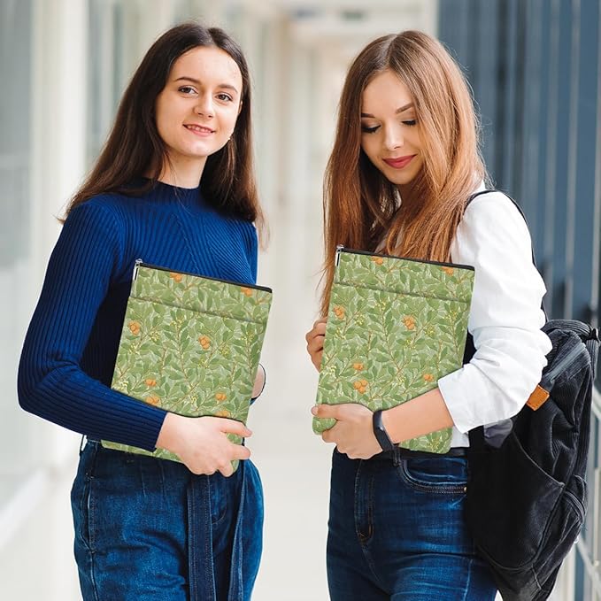 Retro Floral Fruit Book Sleeve Book Cover Classic Flower Book Protector with Zipper Christmas Birthday Book Club Gifts Book Accessories for Women Sister Mom Librarian Girls Bookish Book Lovers Gifts