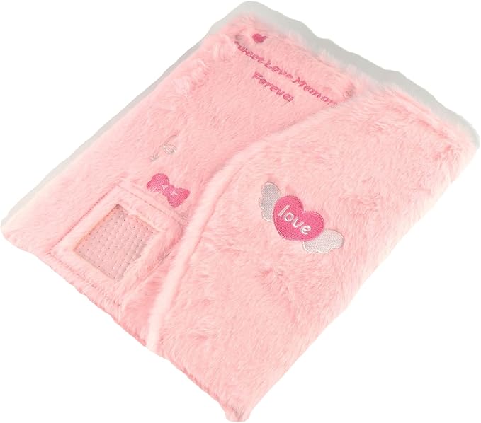 Leadigol Kpop Photocard Binder,Plush Binder Cover,A5 Refillable 6 Ring Budget Binder, Mini Notebook Binder Cover,Journal Notebook Planner Binders